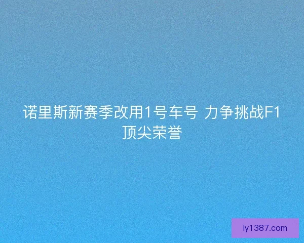 诺里斯新赛季改用1号车号 力争挑战F1顶尖荣誉